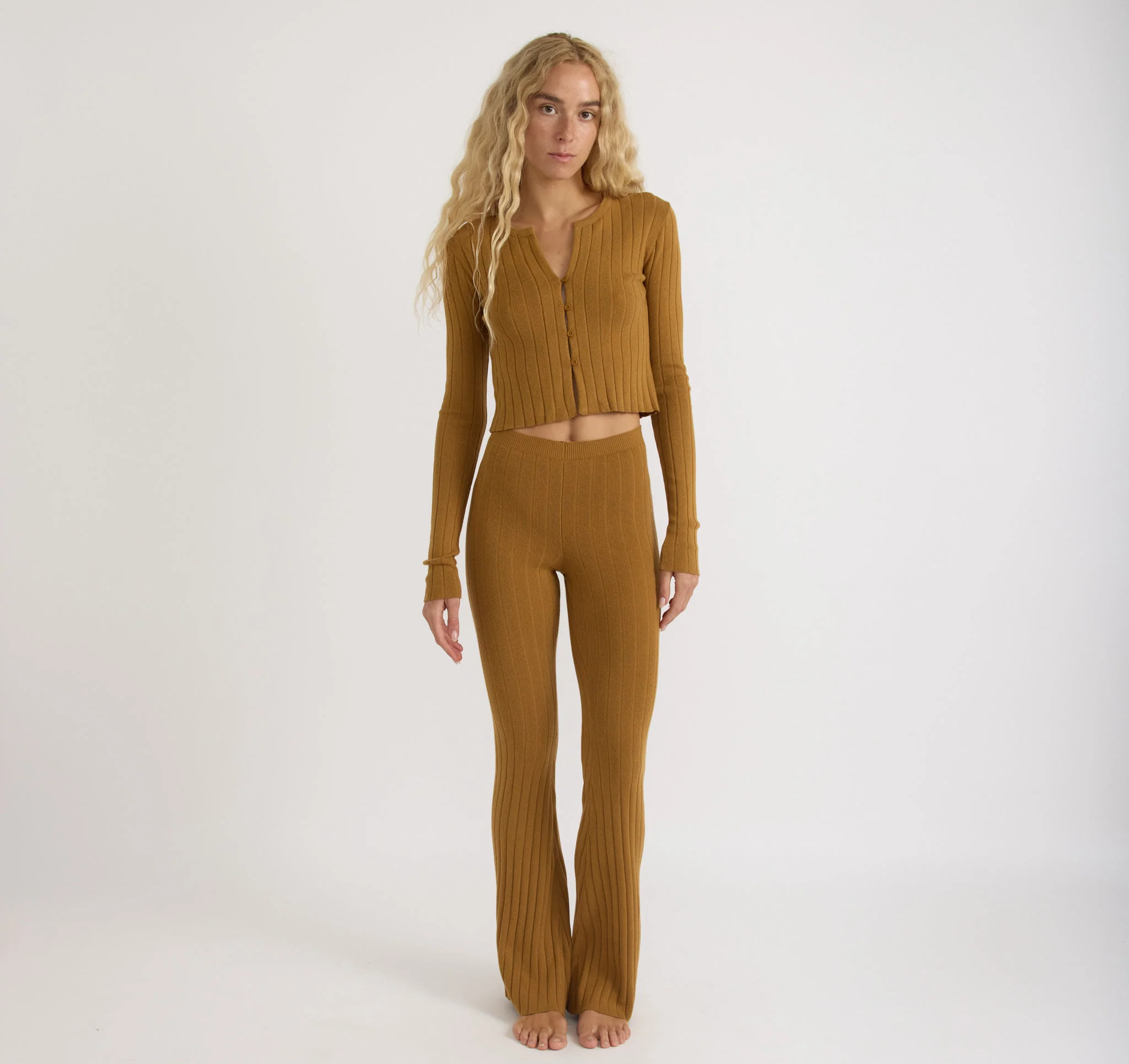 Soft Knit Rib Crop Cardigan - Image 3