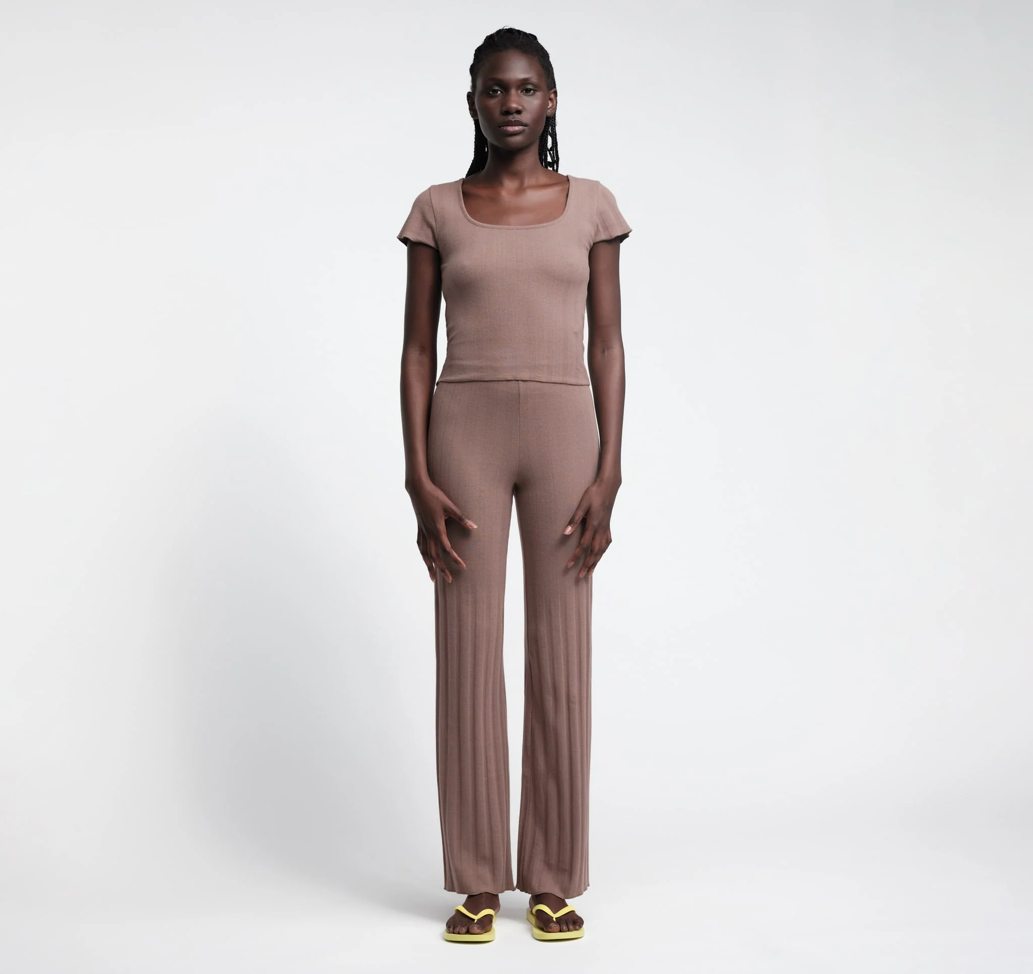 Pointelle Straight Leg Pants